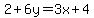 2%2B6y=3x%2B4
