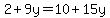 2%2B9y=10%2B15y