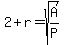 2%2Br+=+sqrt%28A%2FP%29