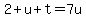 2%2Bu%2Bt=7u