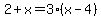 2%2Bx=+3+%28x-4%29