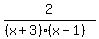2%2F%28%28x%2B3%29%2A%28x-1%29%29