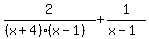 2%2F%28%28x%2B4%29%28x-1%29%29%2B1%2F%28x-1%29
