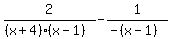 2%2F%28%28x%2B4%29%28x-1%29%29-1%2F%28-%28x-1%29%29