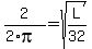 2%2F%282%2Api%29+=+sqrt%28L%2F32%29