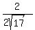 2%2F%282sqrt%2817%29%29