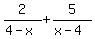 2%2F%284-x%29%2B5%2F%28x-4%29