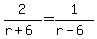 2%2F%28r%2B6%29=1%2F%28r-6%29