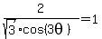 2%2F%28sqrt%283%29cos%283theta%29%29=1