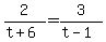 2%2F%28t%2B6%29=3%2F%28t-1%29