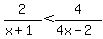 2%2F%28x%2B1%29%3C4%2F%284x-2%29