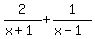 2%2F%28x%2B1%29+%2B+1%2F%28x-1%29
