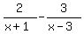2%2F%28x%2B1%29-3%2F%28x-3%29