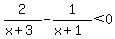 2%2F%28x%2B3%29+-++1%2F%28x%2B1%29+%3C+0