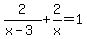 2%2F%28x-3%29%2B2%2Fx=1