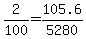 2%2F100+=+105.6%2F5280