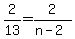 2%2F13=2%2F%28n-2%29