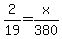 2%2F19+=+x%2F380