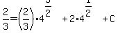 2%2F3=%282%2F3%294%5E%283%2F2%29%2B2%2A4%5E%281%2F2%29%2BC