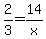 2%2F3+=+14%2Fx