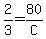 2%2F3+=+80%2FC