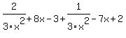 2%2F3x%5E2%2B8x-3%2B1%2F3x%5E2-7x%2B2