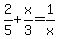 2%2F5%2Bx%2F3=1%2Fx