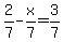 2%2F7+-+x%2F7+=+3%2F7