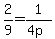 2%2F9=1%2F%284p%29