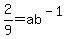 2%2F9=ab%5E%28-1%29