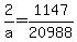 2%2Fa+=+1147%2F20988