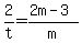 2%2Ft=%282m-3%29%2Fm