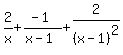 2%2Fx%2B%28-1%29%2F%28x-1%29%2B2%2F%28x-1%29%5E2