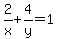 2%2Fx%2B4%2Fy=1