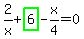 2%2Fx%2Bhighlight_green%28+6+%29-x%2F4=0