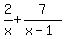 2%2Fx+%2B+7%2F%28x-1%29