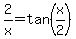 2%2Fx+=+tan%28x%2F2%29