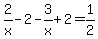 2%2Fx-2-3%2Fx%2B2=1%2F2