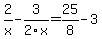 2%2Fx-3%2F2x+=+25%2F8-3