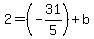 2=%28-31%2F5%29%2Bb
