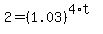 2=%281.03%29%5E%284%2At%29
