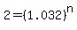 2=%281.032%29%5En
