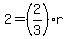 2=%282%2F3%29r
