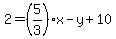 2=%285%2F3%29x-y%2B10