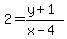 2=%28y%2B1%29%2F%28x-4%29