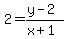 2=%28y-2%29%2F%28x%2B1%29