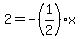2=+-%281%2F2%29x
