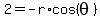 2=-r%2Acos%28theta%29