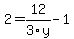2=12%2F3y-1