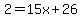 2=15x%2B26